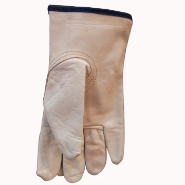 Guantes de cuero del conductor con punta negra